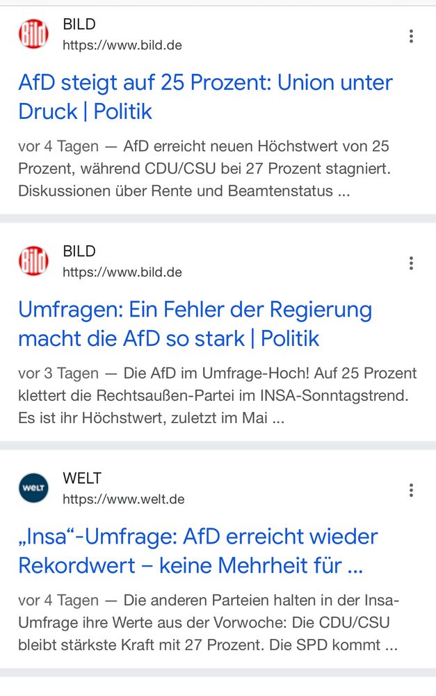 Ob Bild oder Welt, überall Insa-Stimmungsmache pro AfD