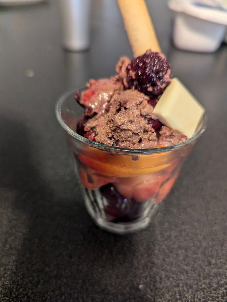 Chocolate and fruits parfait