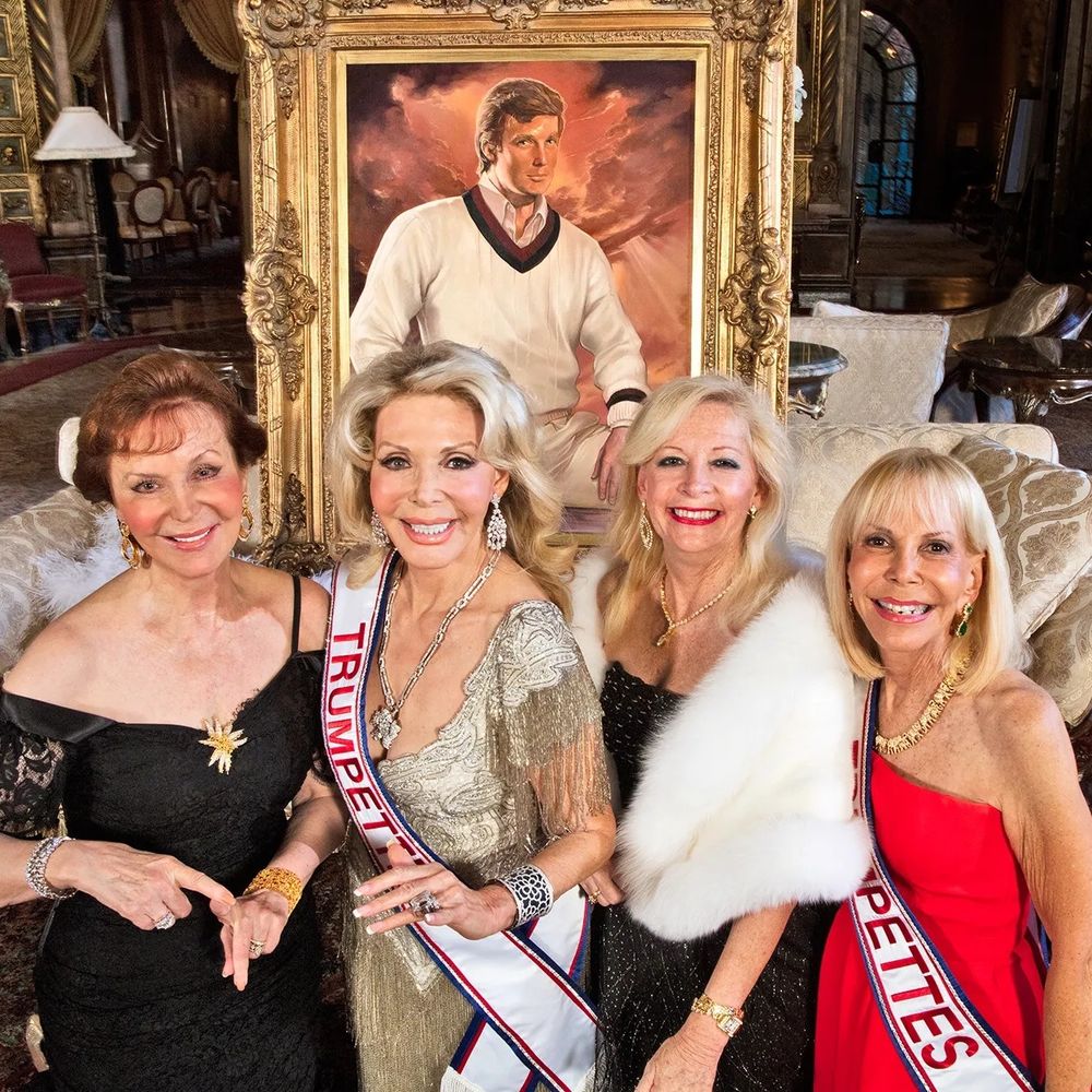 photo of some female trump supporters with huge smiles on their faces. 