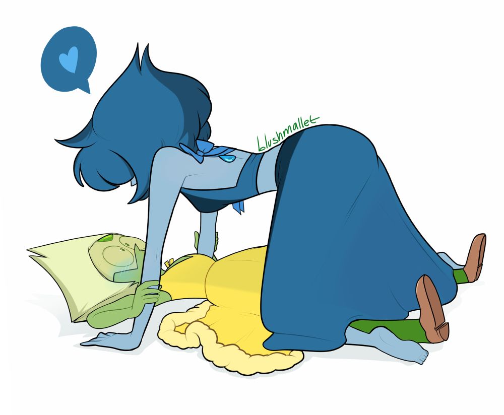 Drawing of Lapis pinning Peridot down