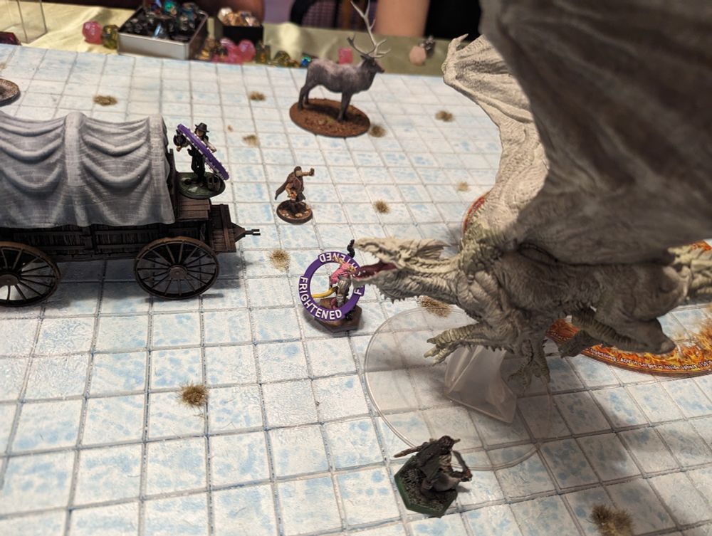 D&D fight with an ice dragon