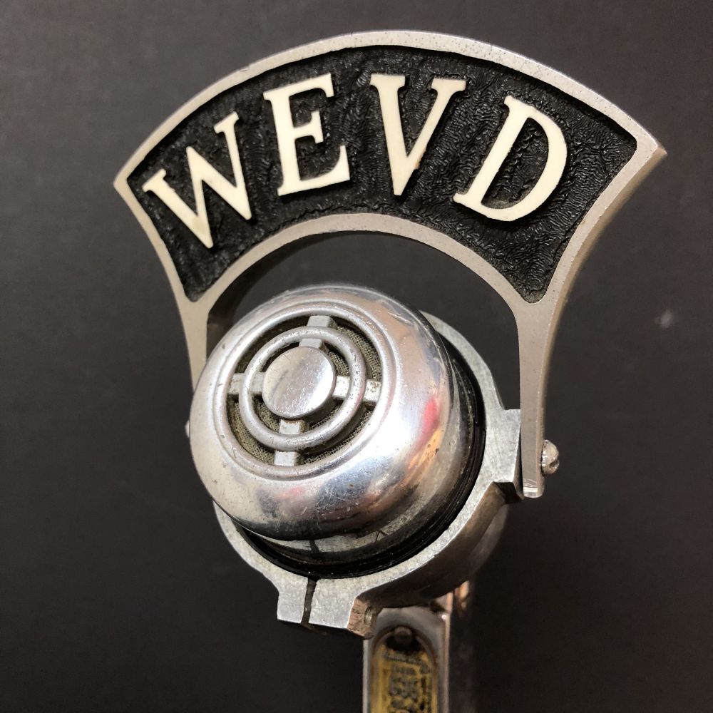 Microphone from WEVD-AM radio in New York, the radio voice of the Jewish Daily Forward