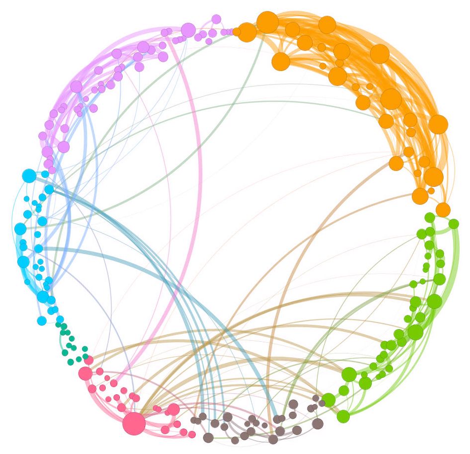 A VERY PRETTY brain connectome diagram.