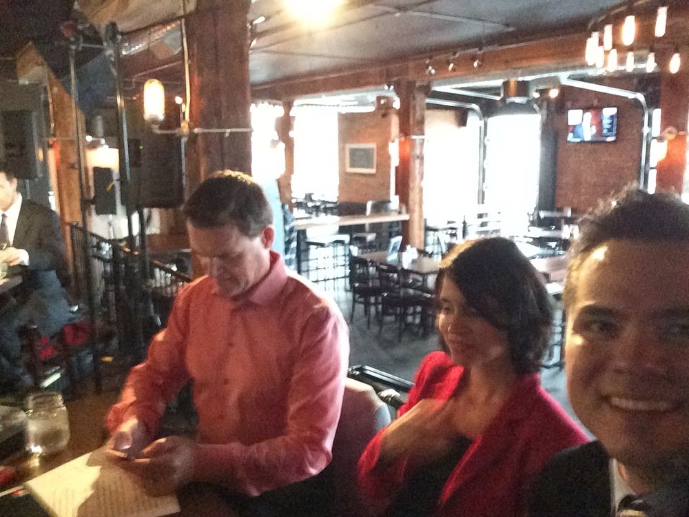 Mark Connolly, Elan MacDonald, and I working the live broadcast of the 2013 Edmonton municipal election.