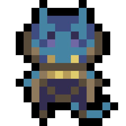 A vague pixel character to inspire you

Colors
Navy
Cobolt blue
Sandy brown and dark version
Yellows
Purple