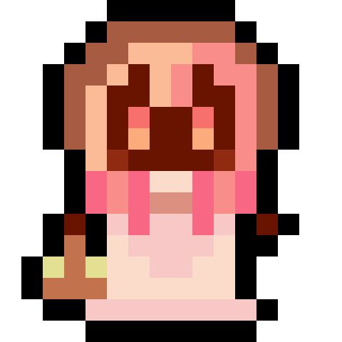 A vague little pixel person to inspire you

Colors
Warm red browns
Warm pastel yellows and beiges
Pink
Pastel green