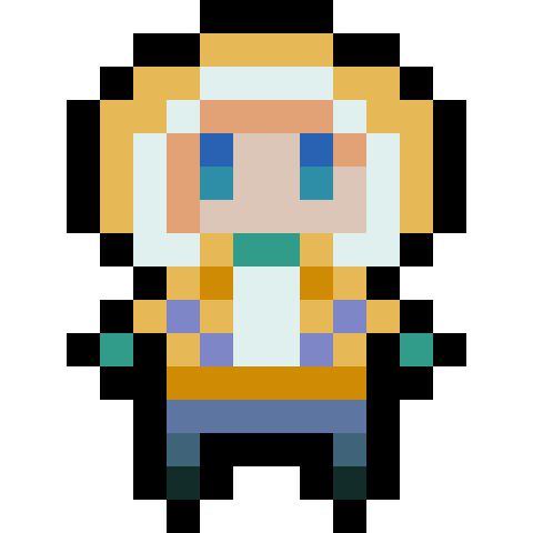 A vague pixel art to inspire you

Colors
Dusty blues
Canary yellow
Green
Ocher
Soft orange
Beige
Icy white