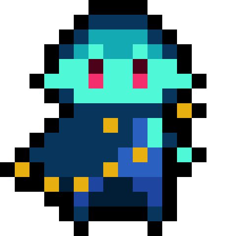 A vague pixel to inspire you

Colors
Navy blues
Vibrant blues
Yelow
Cyan
Teal
Magenta and dark magenta 