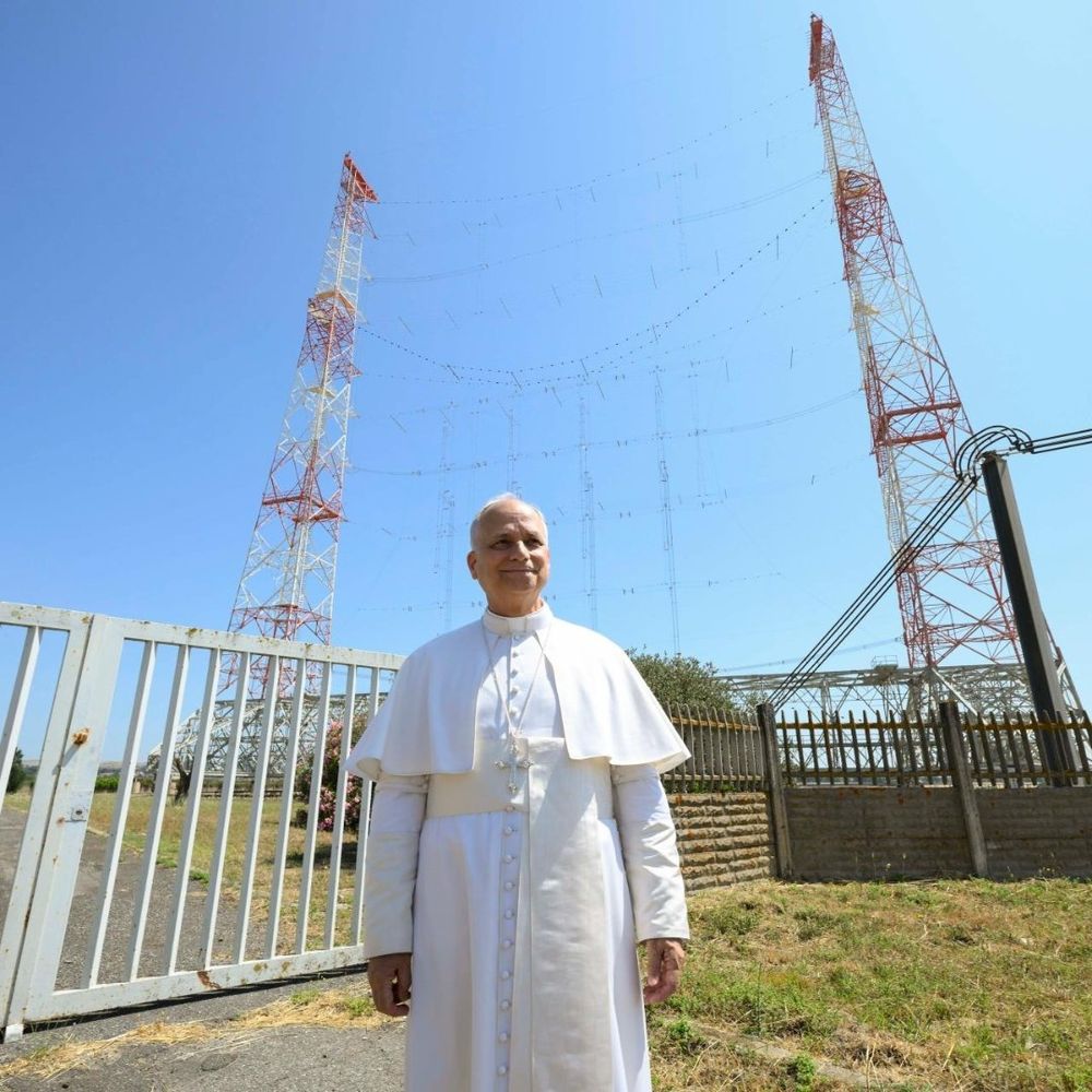the Pope and radio towers