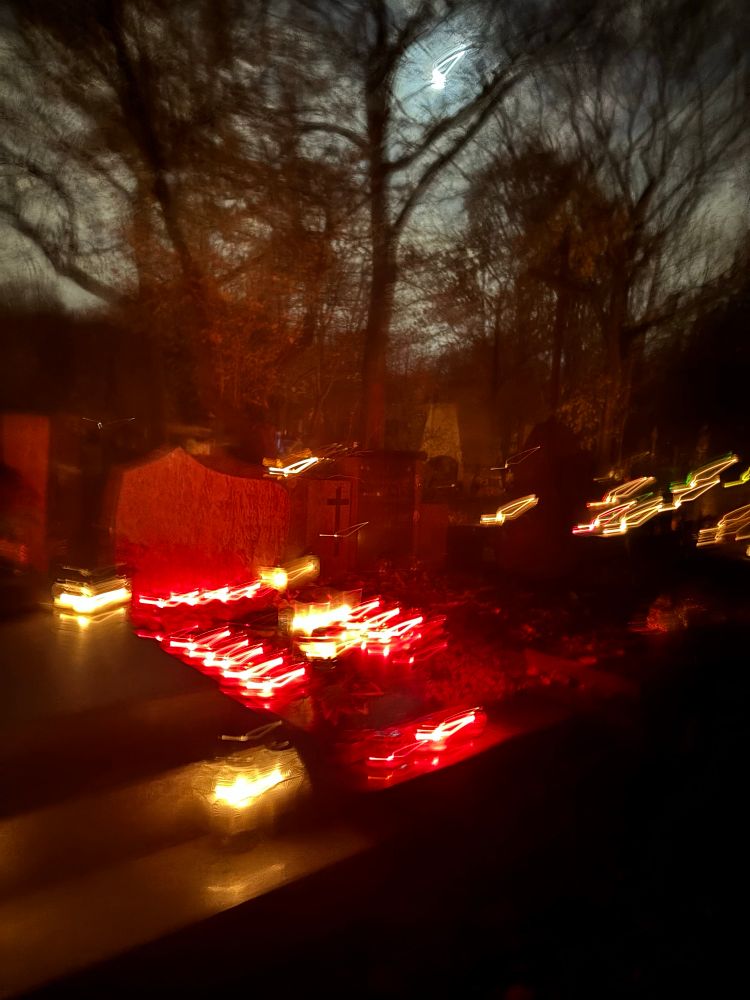 just a blurry photo of red and yellow candles i think it’s aesthetic