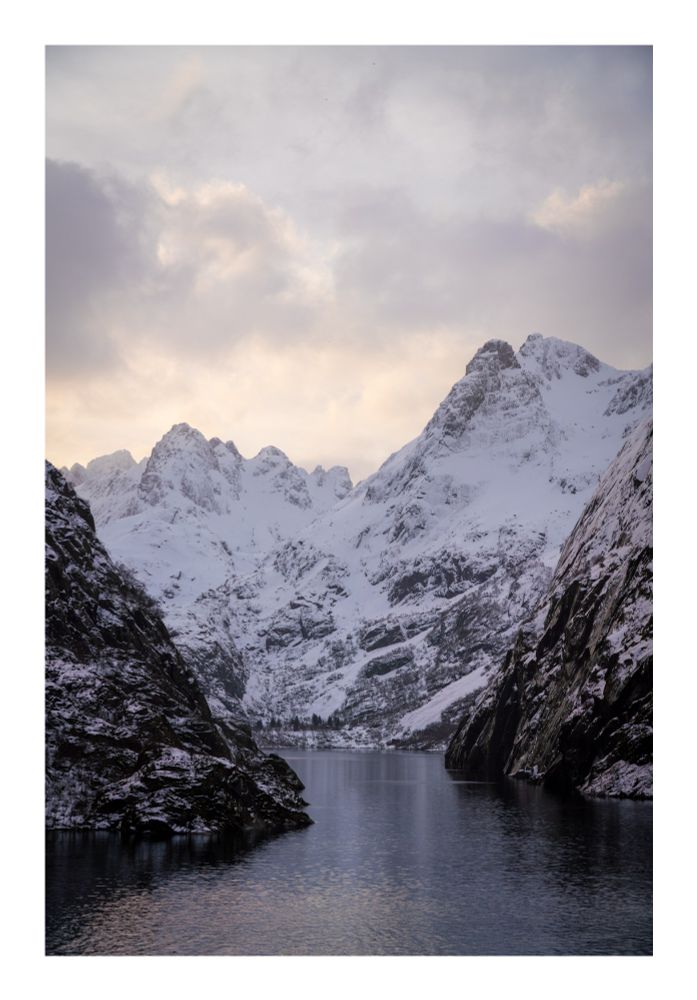 A view down Trollfjord - one of the narrowest fjords. The boat doesn't go down there in the winter, but evidently does in the summer. 