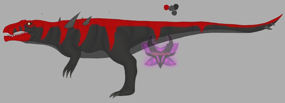A speculative take on a Giganotosaurus living in the Merenian underworld based off of depictions of demons and paleo accurate giganotosaurus and not paleo accurate depictions 