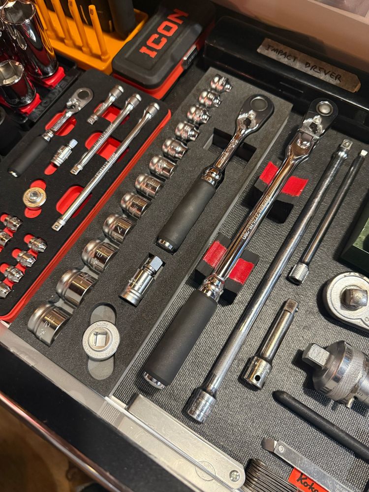 My top drawer with sockets and ratchets 