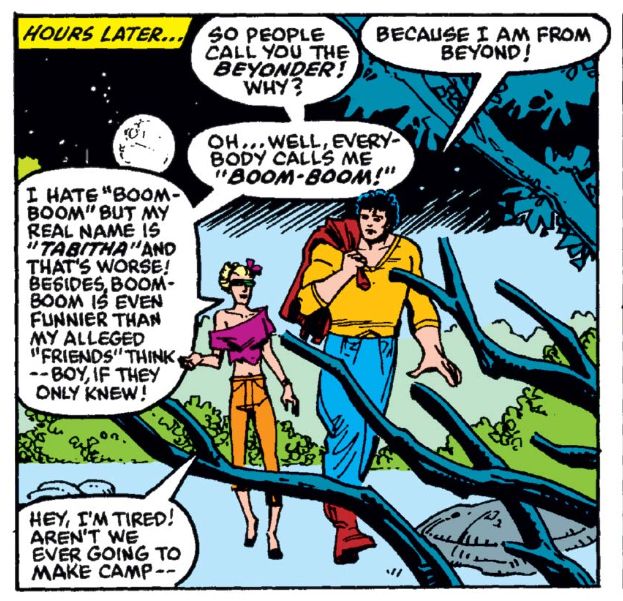 Boom Boom following The Beyonder. She doesn’t know any better at this point.