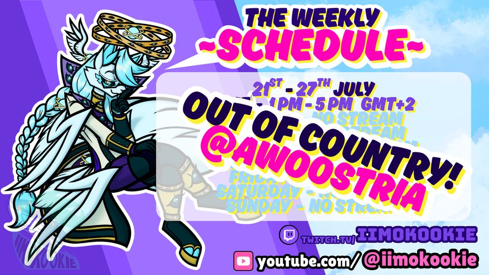 Furry pngtuber with his livestreaming schedule for the week and where he streams #livestream #pngtuber #furry #schedule #youtube #twitch