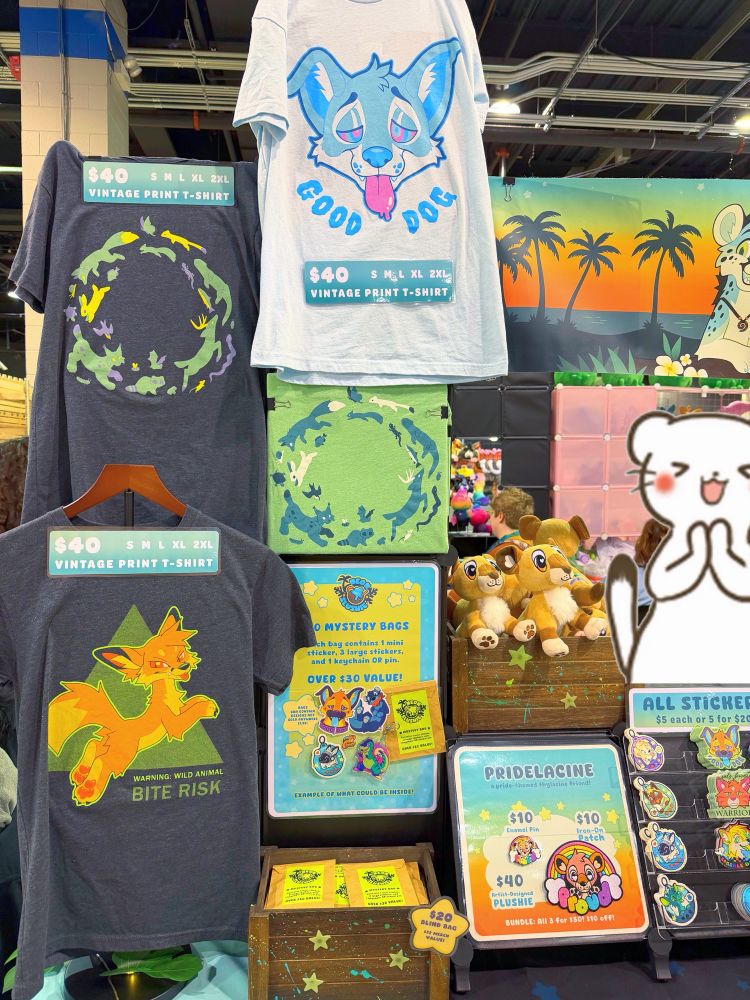 A closeup photo of part of my MFF booth in the dealer’s den.