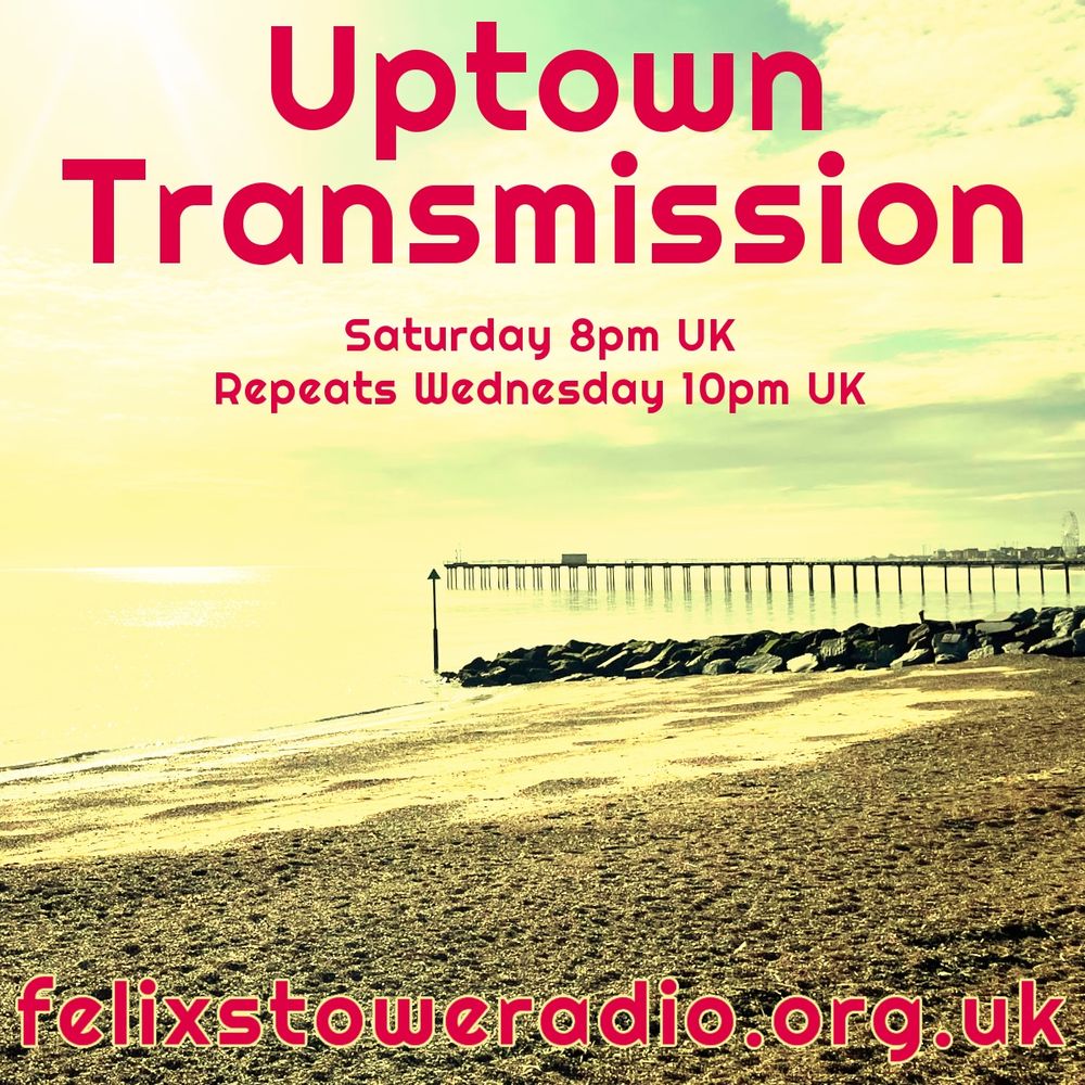 Effected photo of Felixstowe beach, Suffolk, UK. Advertising the hour long Uptown Transmission on Felixstowe Radio. 8pm BST Saturday via felixstoweradio.org.uk with music from Tomahawk, Eric Hausman, Exsanguinated Roommate, Audio Obscura, AxWax vs Socool, Cult Of Dom Keller, Dead 60s, Kaiho Zion, The Right Hand Is Doomed To Blacken, phoneswithchords and Tricky. Repeats Wednesday 10pm GMT.