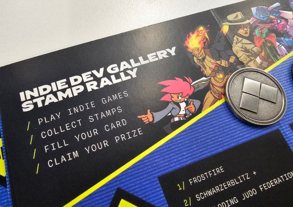 Indie dev gallery stanp rally passport and custom arcade token 