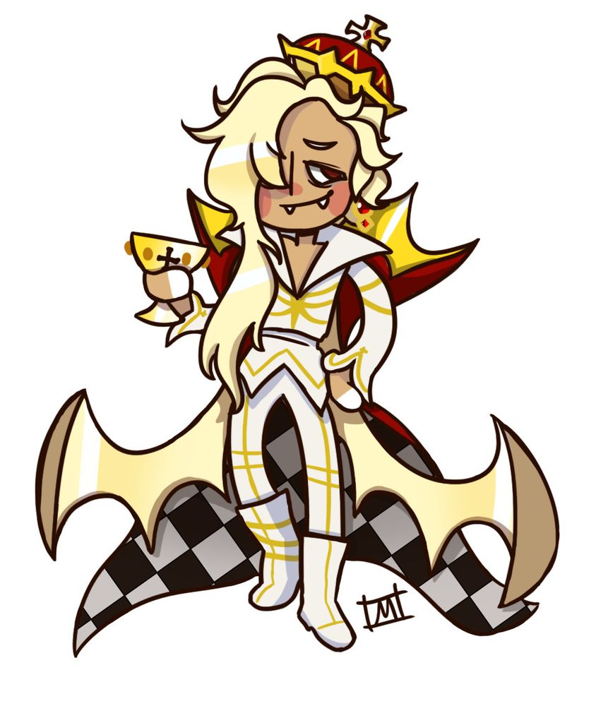drawing of cookie run vampire cookie’s “insouciant king” costume