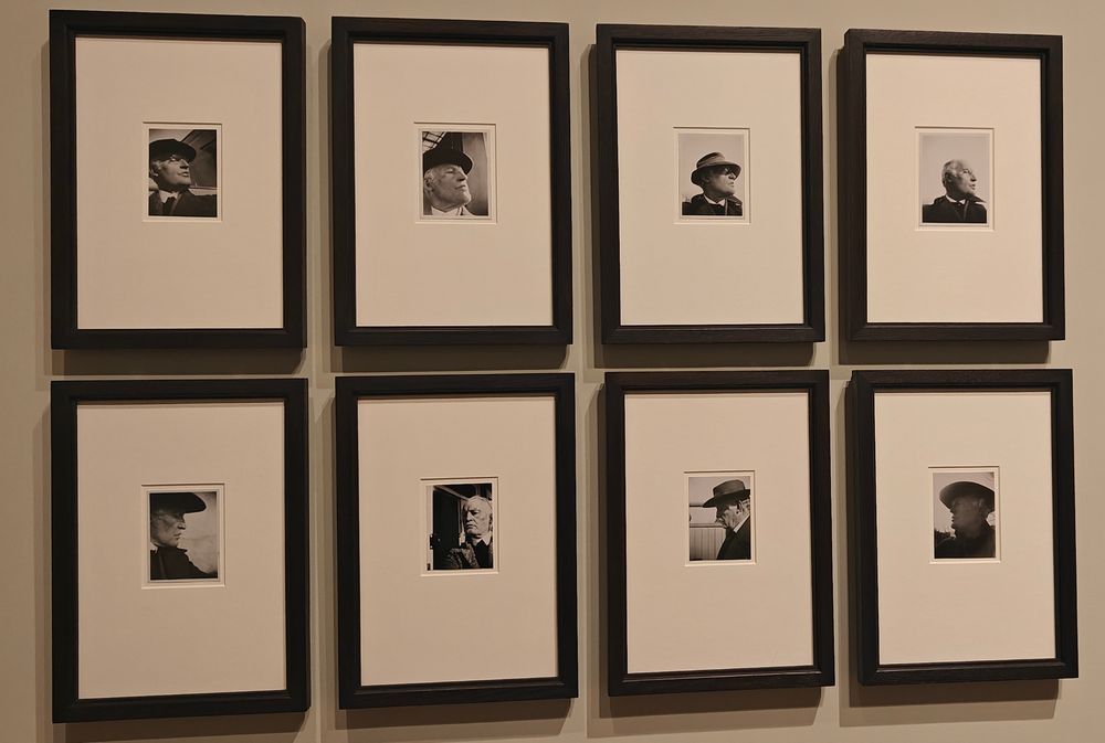 A set of 8 'selfie'-style photos taken by Edvard Munch in 1930