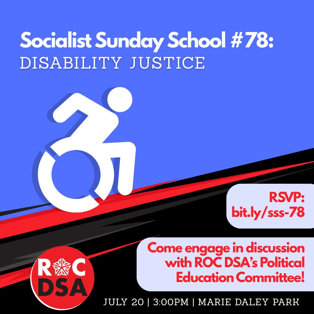 Details of event over a slanted background with a symbol of a person of in a wheelchair traveling upwards.