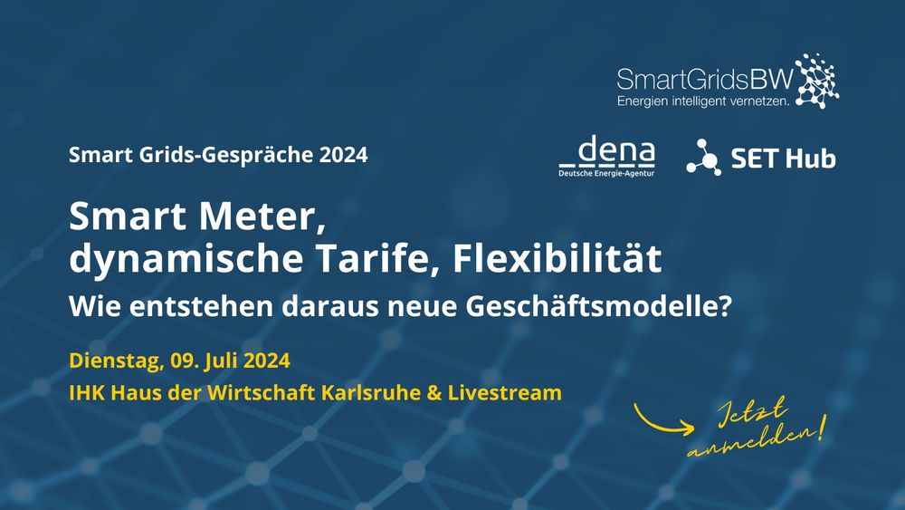 Smart Grids-Gespräche zum Thema "Smart Meter, dynamische Tarife, Flexibilität" am 09. Juli 2024!