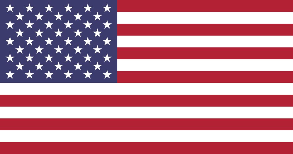United States flag, with official red and blue values (hex).
R: #B22234
W: #FFFFFF
B: #3C3B6E
