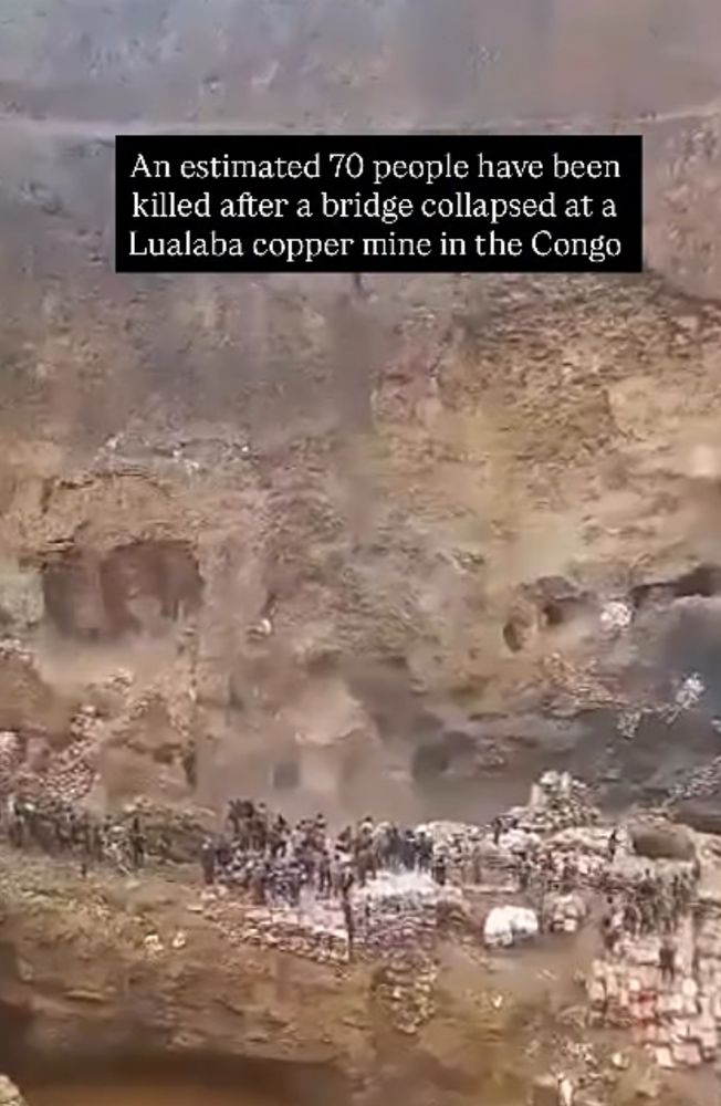 eine brücke in einer kupfer mine im kongo stürzt ein und begräbt ca. 70 menschen 