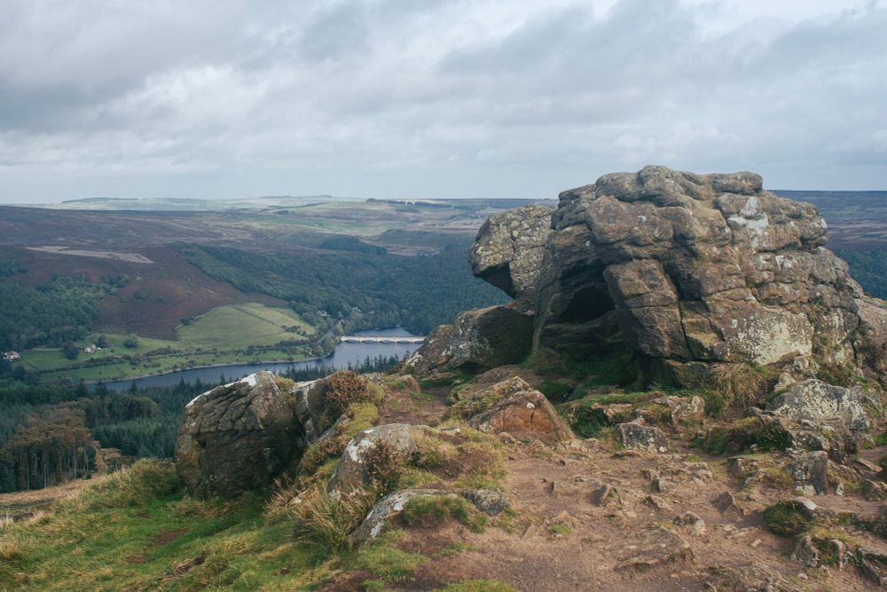 View from Win Hill in the Peak District towards Ladybower