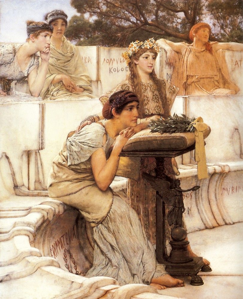 Detall de la pintura: Safo i Alceu, de Lawrence Alma-Tadema
