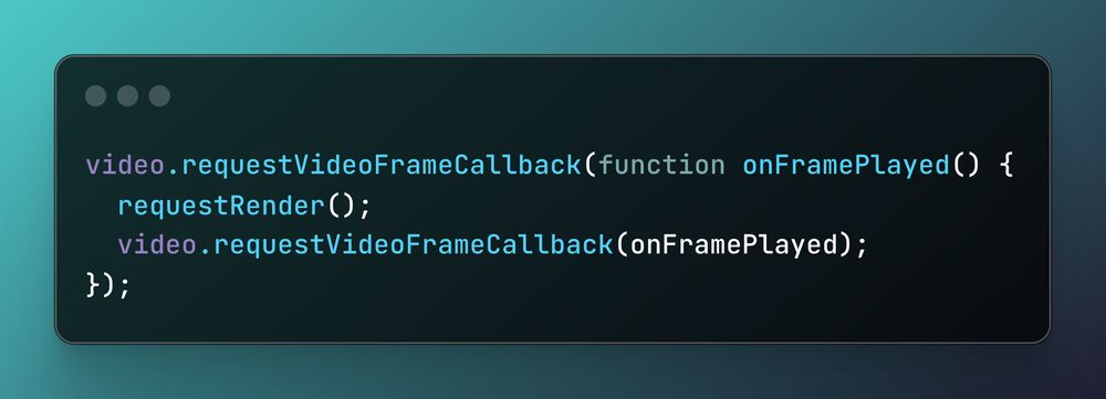 sample code for video.requestVideoFrameCallback()