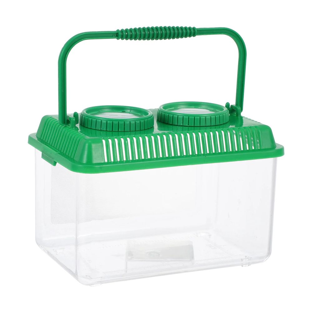 Rectangular bug-catching box. The lid has air vents and a handle.