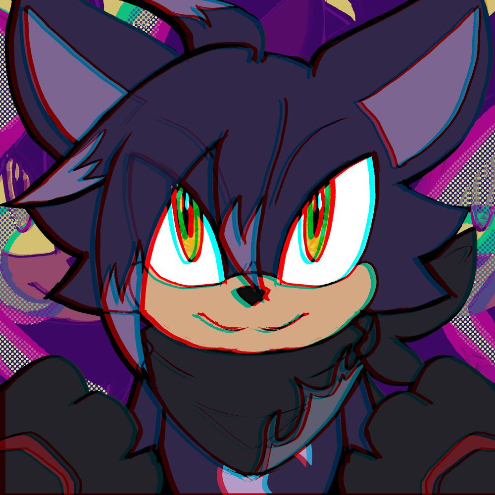 Full color portrait of my Sonic OC Midnight the Cat by glitchgoats