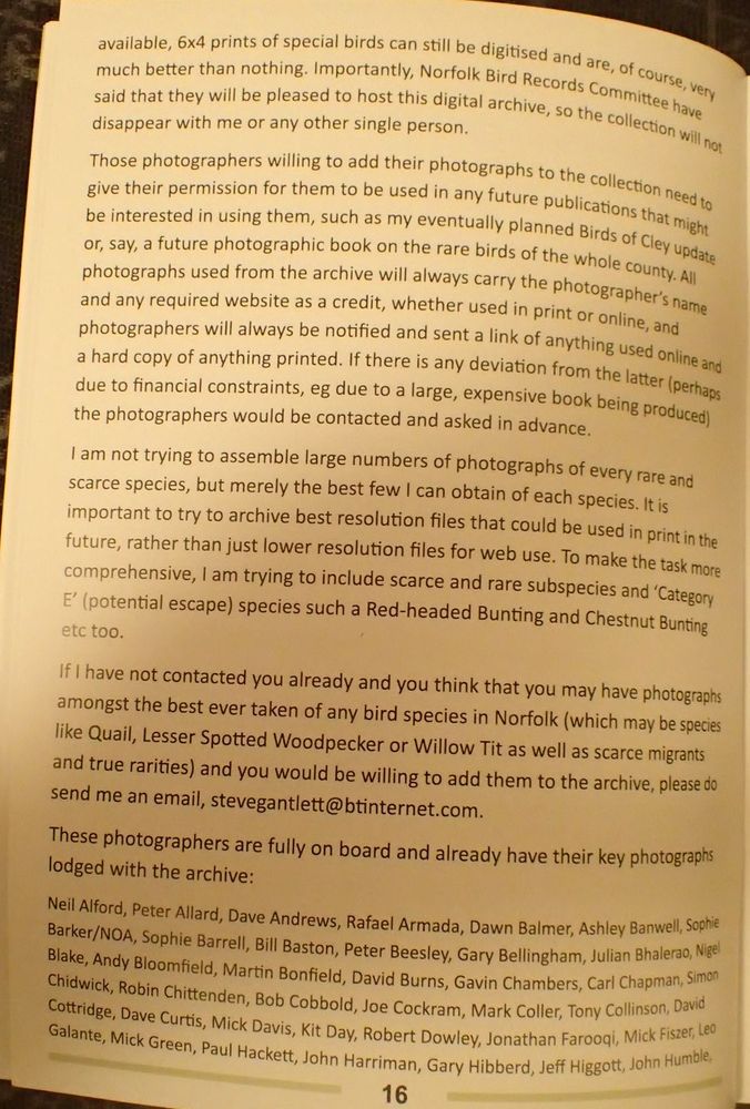 The second page of an article about Cley and Norfolk Rare Bird Archive taken from The Norfolk Natterjack