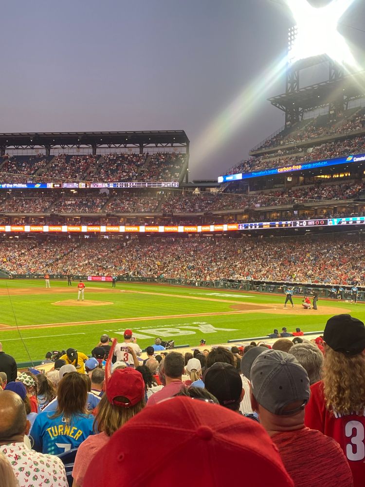 Scene of a baseball game between the Phillies and Braves at Citizens Bank Park. 