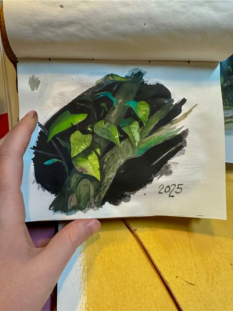 Painting of leaves by Lothlenan