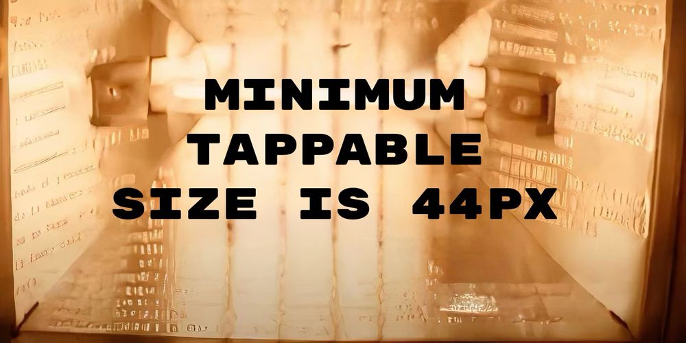 Burning your retina with the message “minimum tappable size is 44px”