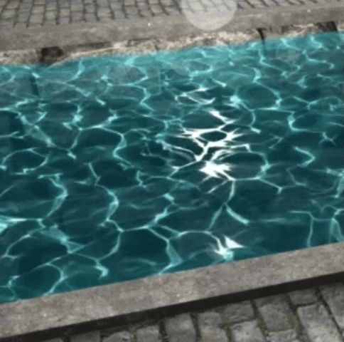 flowing water in a stone river basin