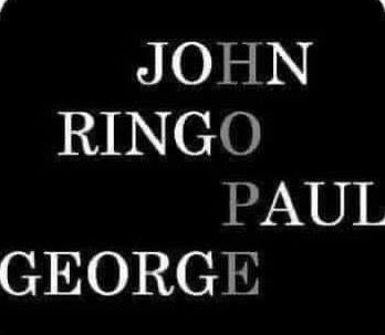 John. Ringo. Paul. George. Letters in a different colour spell out HOPE 