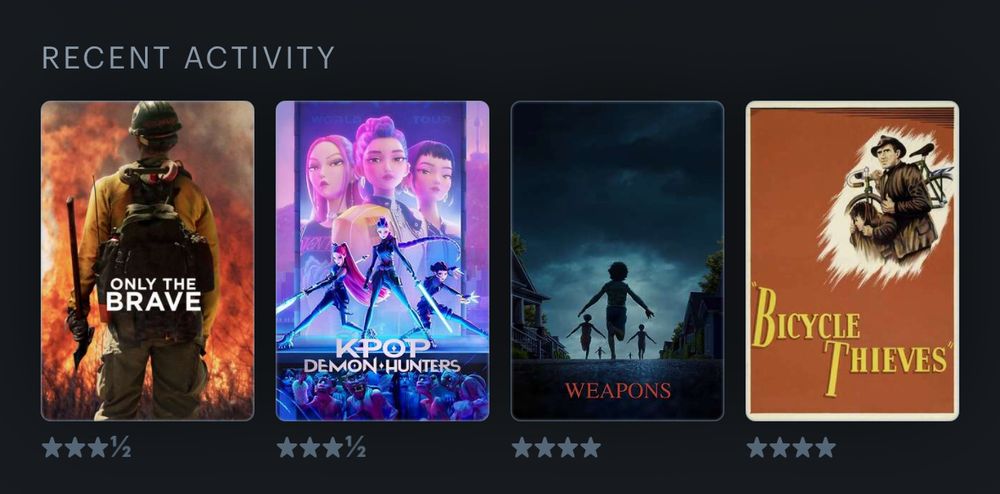 Only the Brave
KPop Demom Hunters 
Weapons
Bicycle Thieves