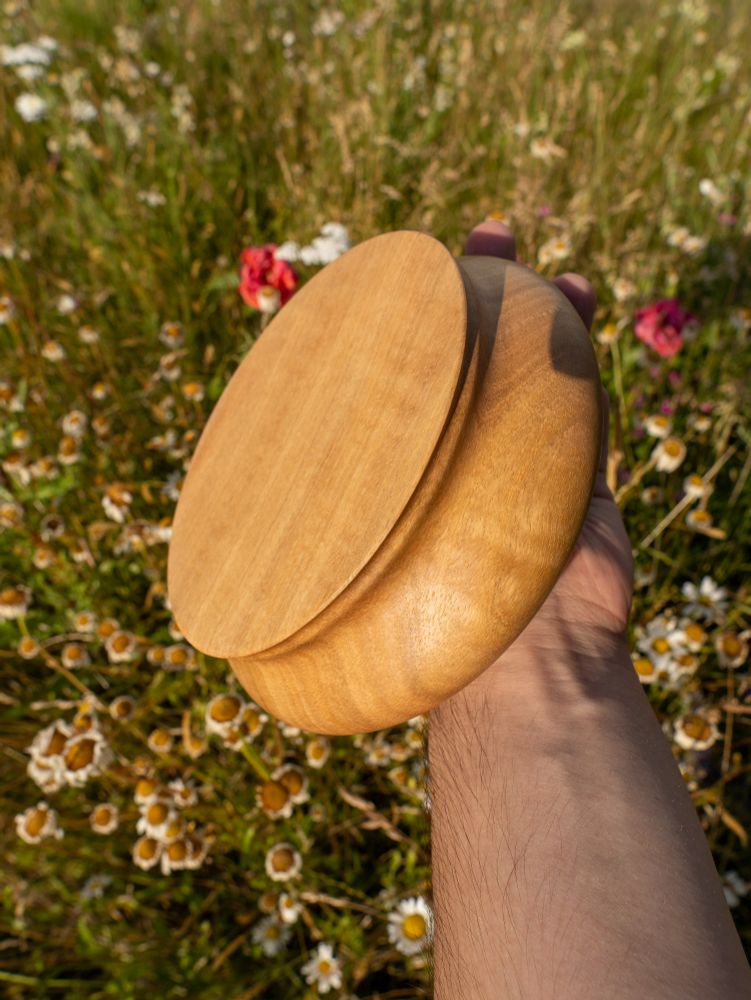 Bottom side of the bowl.