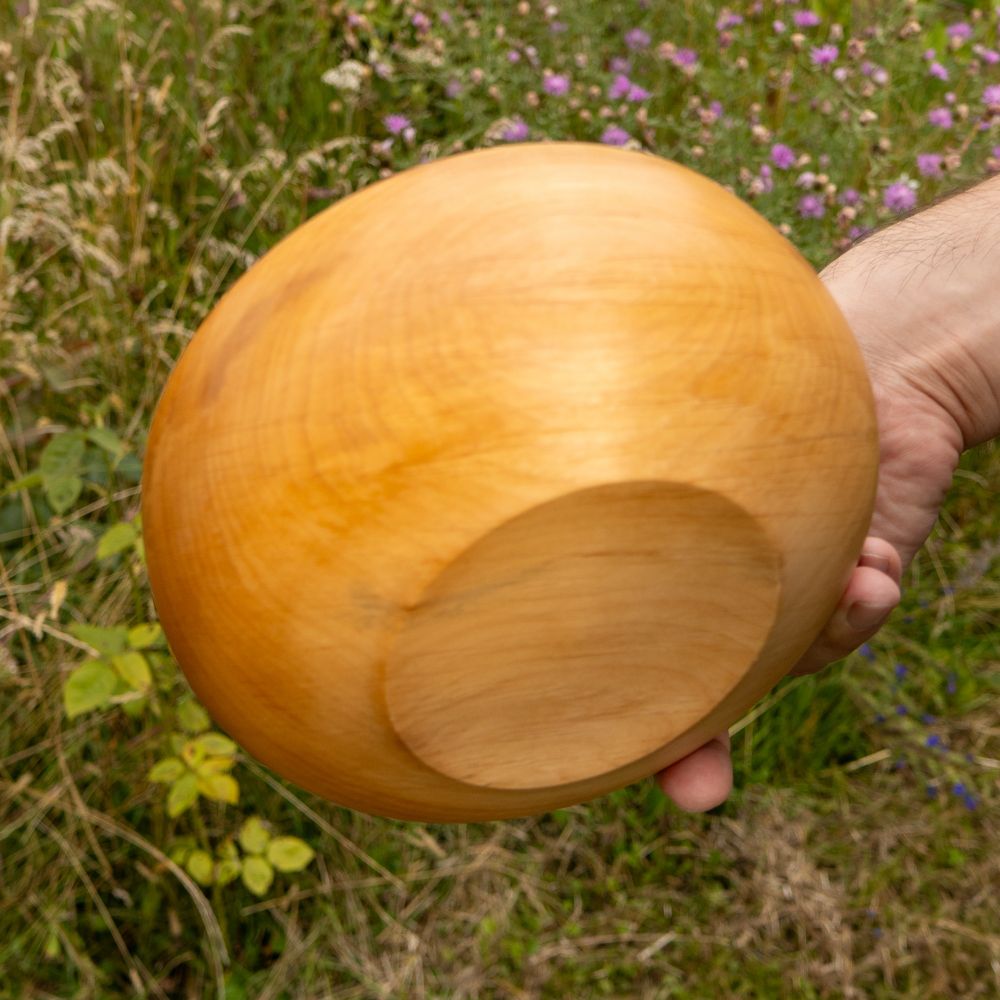 The bottom of the bowl.