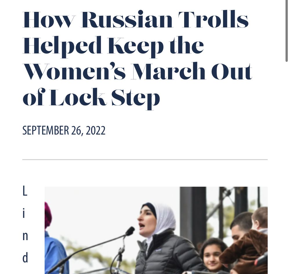 How Russian Trolls
Helped Keep the Women's March Out of Lock Step