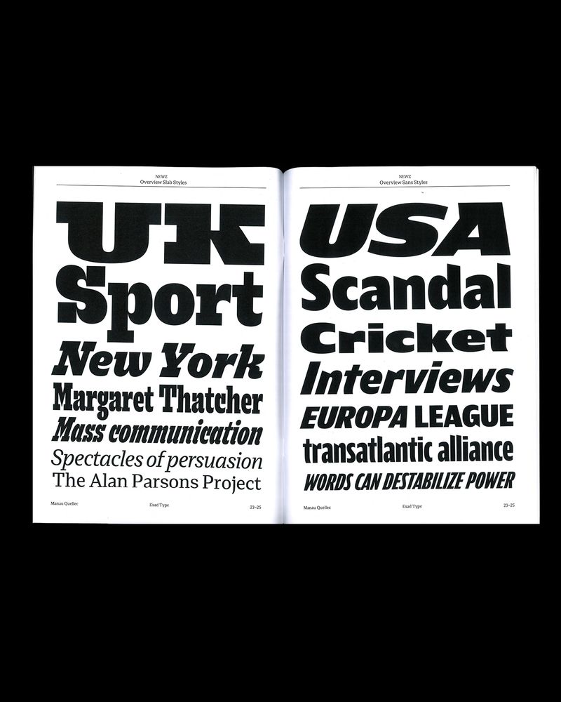 A sample of Newz in serif and sans-serif form.