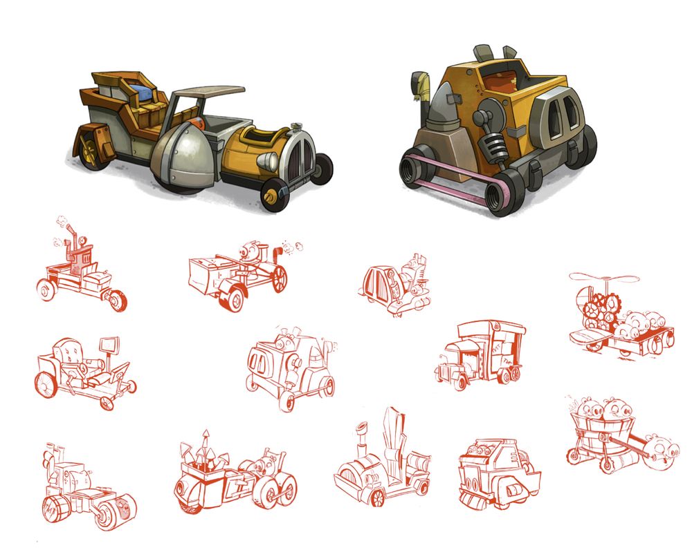Vehicle concept art for the project by Jarrod Gecek which features certain vehicle types considered for the game, including the vehicle that was featured in the YouTube video.