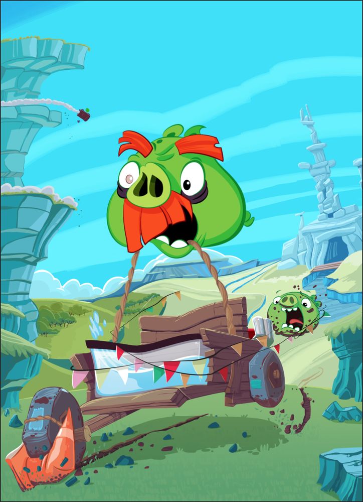 Another concept piece by Jarrod Gecek, this time featuring Foreman Pig riding a car in Cobalt Plateaus.
