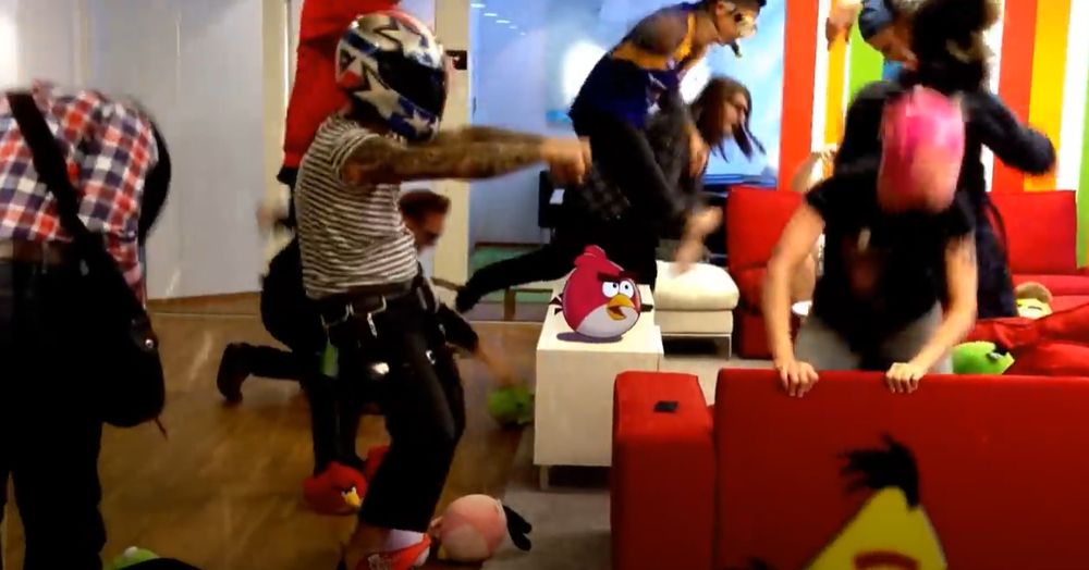 Footage of "Harlem Shake @ Rovio Stockholm", featuring multiple former Rovio Stockholm employees dancing to the Harlem Shake trend back when it was still recent. Red and Chuck's "MK2" rigs are also featured throughout here