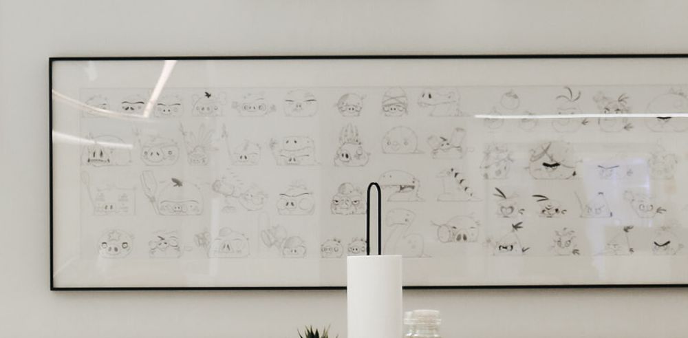 Concept art of Angry Birds Big Adventure hung up on the walls of Rovio Stockholm. Said artwork features Bird and Pig designs for the planned pre-historic chapter of the game, alongside concept designs for dinosaur-like characters. What their original purpose was in the chapter is unknown.
