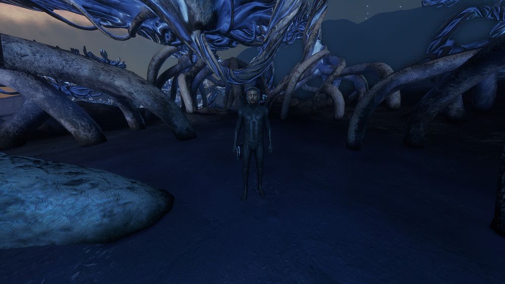 A mysterious forest of bluish alien trees on HIP 87621-1