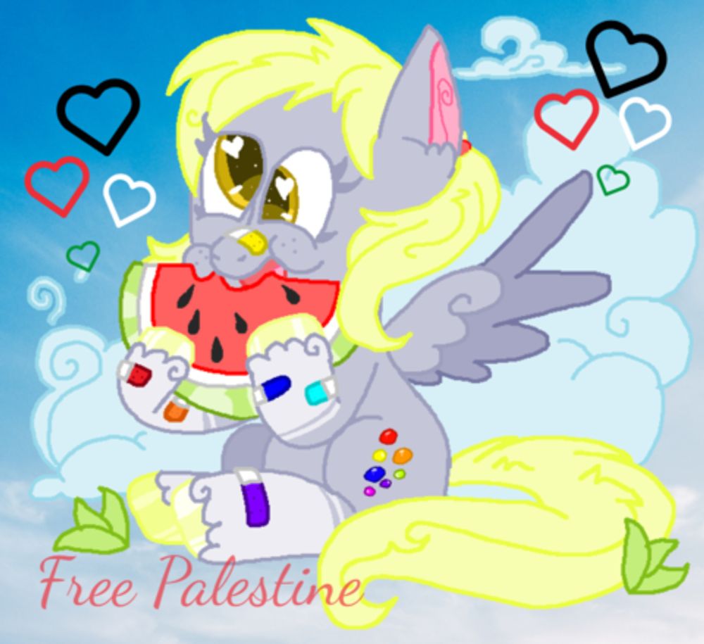 Derpy supports Palestine bc screw ya know hwo - Click to view on Ko-fi